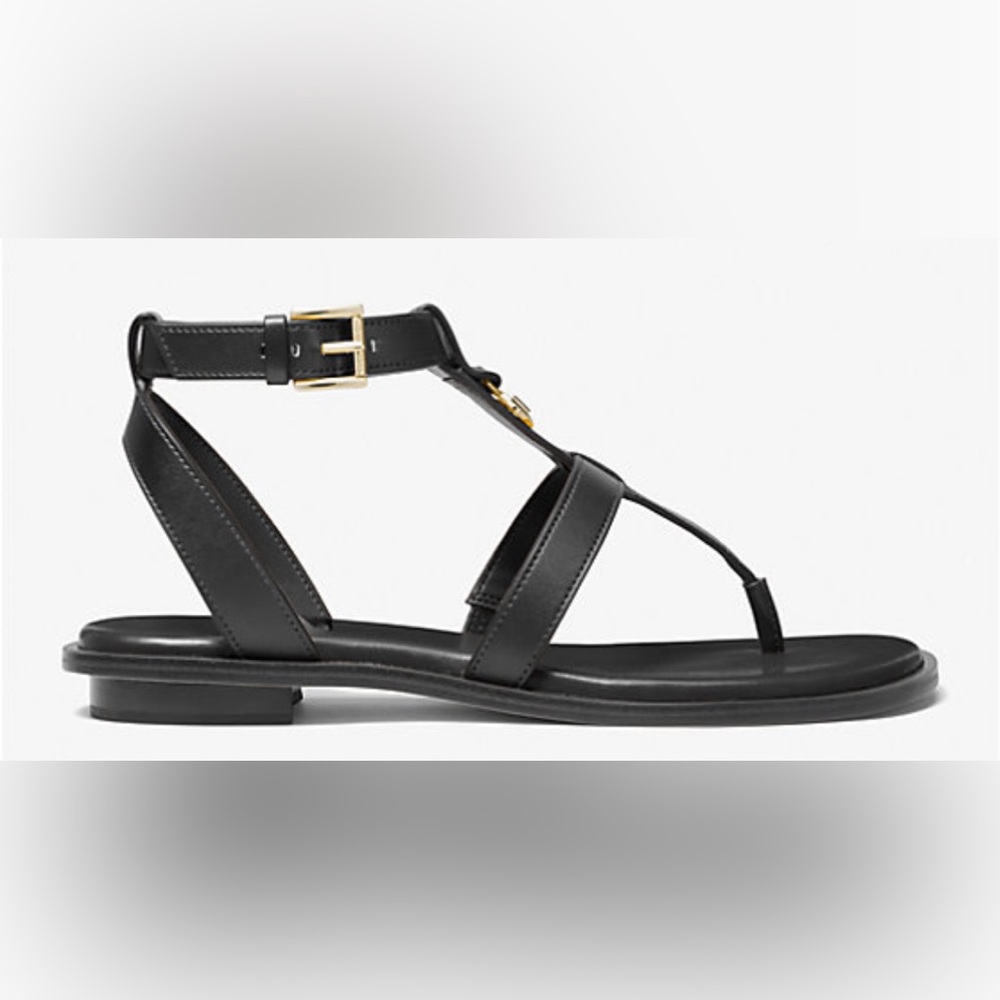 Michael Kors Sasha T-Strap Flat Sandal in Black NEW - Picture 2 of 11